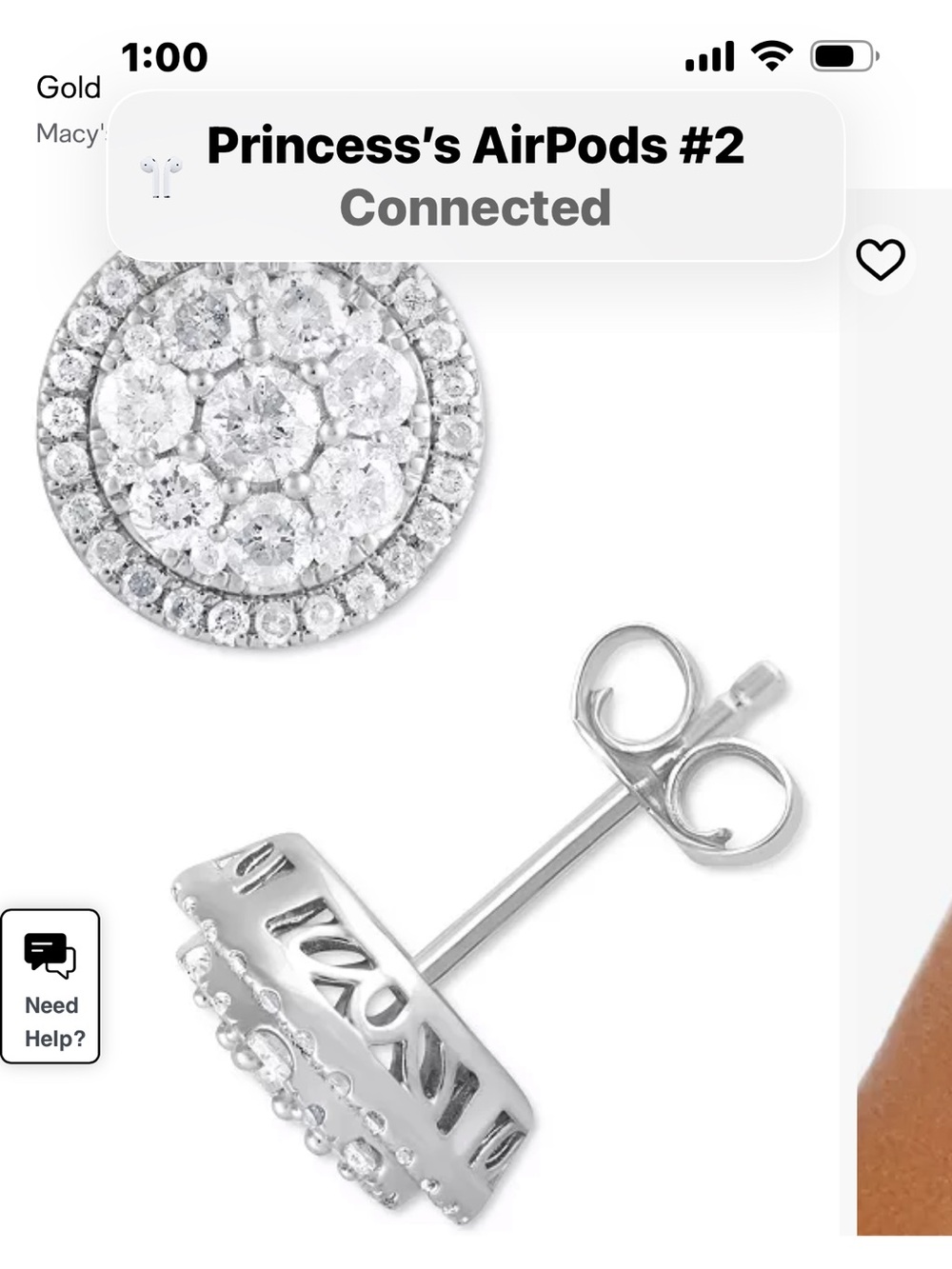 Diamond clusters stud earrings in white gold